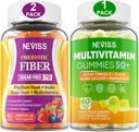 NEVISS Bundle - 女性和男性50+多维他命 1 包装和预生纤维 2 包装