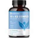 纯微营养素 维生素 D3 K2 补充 → MK7 100mcg, D3 5000iu, 钙 + BioPerine → 肌肉和骨头 健康,心脏,豁免和能源支持 → Vegan → 60 Capsules