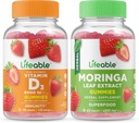 活生生的维生素D5000 IU + Moringa Leaf, Gummys Bundle - 大品尝,维生素补充,Gluten Free, GMO Free, Chewable Gummy (英语).
