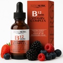 额外的强力液体 B12 维生素滴水 - 维生素 B12, B6, B3 - Vegan 和 NN GMO - 即时能源, 聚焦和代谢支持 绿茶,卡尼丁和Ginkgo Biloba - B 复合卡普尔的替代品