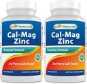 2 包 - 最佳天然钙 镁锌 - 180 片 - 基本 Cal Mag锌矿综合体(共计360 片)
