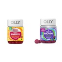 OLLY Extra Power Daily Energy Gummy 配有维生素B12, CoQ10, Goji Berry, 60 Counter & Keep It Moveing 便秘救济 Gummy 配有 Rubarb, Prunes, Amla, 30 Counter