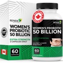 RENEW ACTIVES 为妇女提供抗生素 每2个卡普尔50亿 CMFU – MAKTREK Technology, 4个Probiotic Strains & Prebiotic Blend – 支持加拿大制造的消化卫生和脂肪平衡 – 60个卡普尔