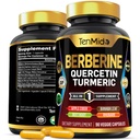 Berberine Supplement for Men and Women, 8in1 配有Quercetin, Turmeric, Apple 苹果苹果苹果醋醋, Beet Root & More - 消化剂, 免疫支持 - 富营养 - 90 Capsules
