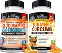 BioSchwartz Turmeric Curcumin with Black Pepper Extract 1500mg Complex (1个月供应) + Glucosamine Chondroitin MSM 三重力量联合支助补编 (1个月供应)