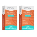 Omax3 Prebiotic & Probiotic 50亿 CMU + Chicory 胰岛素, 10 Strain, 减少布洛丁, 文摘, SIBO, Leaky Gut, 阴道pH, Acidophilus, Vegan, 乳品自由, Gluten Free, Blister 包件(2包)