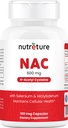 NAC 配有硒和钼的N-乙酰Cysteine Liver 补充剂,用于肝健康 → N-乙酰Cysteine 600 mg 100 Capsules