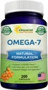 a/ 食用量 纯营养 Omega 7 脂肪酸-200 Capsules from Natural Sea Buckthorn, XL 维生素补充剂, No Fish Burp, Vegan, Omega 3 6 9 完全体重损失结果