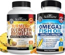 Turmeric Quercetin with Bromelain 补充材料(1个月供应)加三强Omega 3鱼油软胶(1个月供应)