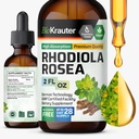 BIO KRAUTER Rhodiola Rosea 补充液 - 纯Rhodiola Rosea Tincture - Vegan 冷静支持 - 酒精和糖自由提取 2 Fl.Oz.