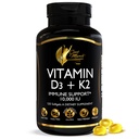 Cocó March N.M.D 维生素D3+K2 10,000 IU - 女性和男性高潜力补充剂,免疫支持,骨骼和联合健康 - 无葡萄糖,非GMO,4个月供应,250 mcg D3,180 mcg 维生素K2
