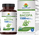 Brieofood Organization Bacopa 1500mg, 45 services, Vegetarian, Gluten Free, 90 植物药片...