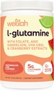Wellah L-Glutamine 粉末西瓜莱姆(50架) - 5g L-Glutamine Per Service, Sweeted with Stevia