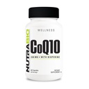 NutraBio CoQ10 配有生物素、健康心脏功能和细胞能源生产的膳食补充剂,200毫克-60卡普尔