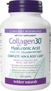 Webber Naturals Collagen30 配有 Hyaluronic Acid, Bioactive Collagen Peptides, 180 片, 帮助减少眼皱纹和细面线, 非 GMO