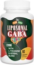 Liposomal GABA配有L-Theanine Supplements 1200mg - 与Ashwagandha,Chamomile,Tart Cherry Herbal 男女配有高吸收GABA 复合体,60软胶