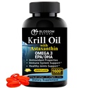 南极Krill油软胶 — 1600毫克/每服2毫克Astaxanthin,高Omega 3 (174毫克EPA 和 120毫克DHA) 磷脂形式 — 支持联合、心脏、皮肤和脑健康 — 60 柠檬味软胶