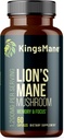 KingsManeTM 有机狮子的Mane蘑菇补充,记忆,焦点,和清晰的大脑支持, 1200mg, 60 Capsules