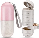 Zannaki 2 in 1 Pill Organizationer with Cutter, Grain Fiber Weekly Pill Case 大型模拟模具 Prof, 磁锁, BPA 自由旅行 搭乘 Pill Box 7天 持有 Pills, 维生素, 鱼油, 补充品