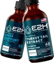 E2H: 肝脏支持补充品和土耳其 Tail蘑菇提取品 | Vegan, Non-GMO - 2 Fl Oz Each (4 Fl Oz 共计) - Bundle