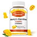Acetyl L-Carnitine Gummys,L-Carnitine 女性和男性补充品,奶牛能量营养补充品,豁免和脑健康,Vegan,N-GMO,芒果火焰,60 Counter