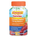 Emergen-C 750mg 成人维生素C Gummys, 免疫支持 Gummys, Gluten Free, 草莓,柠檬和蓝莓火焰 - 45个计数器
