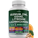 硒、锌、碘、L Tyrosine、Ashwagandha -- -- 用Bladderwrack、Turmeric、Silica Kelp、Schisandra -- -- 60名男女支助员