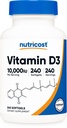 维生素D3 10,000 IU、240软胶卡普尔-Potent、非GMO、Gluten Free维生素D