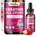 用于男女的Creatine HCL液滴、含L-Carnitine的Creatine氢化物、L-Glutamine、BCAA、维生素B12和B6用于肌肉生长、促进能源和恢复-维根、草莓火焰、2Fl Oz