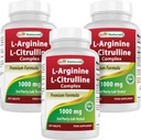 Best Naturals L-Arginine L-Citrulline Complex 1000 mg 250 平板电脑(250 count of 3)