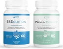 IBSolution Gut Health Bundle - All Natural Gut Health Supports & Premium Probiotics w/ 40亿CFU 支持不正规的鲍尔斯,布洛廷,便秘,毒气,腹痛 - 2 Pack(120盖)
