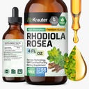 BIO KRAUTER Rhodiola 补充液 - 纯Rhodiola Rosea Tincture 用于镇静支持 - 酒精和糖自由提取 - 4 Fl.Oz.