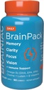 Brainiac Daily BrainPack Gummys, 支持脑健康与Omega 3 DHA EPA DA, Choline, B6 & B12和Lutein 在免疫支持下促进眼部健康, Citrus Berry Flavor, 90 cm