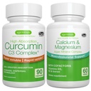 藻类钙和镁复合物 + 高吸收Crucumin C3复合物, Vegan Bundle for Bones, 关节和从锻炼中恢复, 作者: Igennus