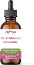 3X Echinacea豁免 超强集中型有机Echinacea 混合剂与Angustifolia 和 Purpurea 根、草和花用于免疫支持,液体酒精提取剂, 2 Fluid oz(60毫升)