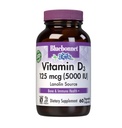 Bluebonnet 营养 维生素 D3,5000 IU 蔬菜卡普尔,肌肉和骨骼生长中的艾滋,来自拉诺林的Cholecalciferol, D3,非转基因生物,Gluten Free, Soy Free, Milk Free, Kosher, 60 Counter