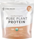 Global Healing Vegan Vanilla, 女性和男性植物蛋白粉,有机,食品替代(20种,20克蛋白)
