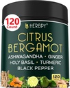 6in1 Citrus Bergamot 配有 Ashwagandha, 圣巴西尔, Turmeric & Ginger Root - 健康老化, Immune and relaxation - 120 Vegan Capsules 的 Citrus Bergamot 补编 互联网档案馆的存檔,存档日期2014-03-02.