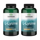Swanson Free Form L-Lysine - 促进压力支持和神经系统保健的天然补充 - 可能促进平静和放松 - (300卡普尔,每包500毫克) 2 Pack