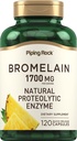 Piping Rock Bromelain 补充 | 1700 mg | 120 Capsules | Pineapple Enzyme | Non-GMO, Gluten Free