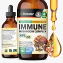 BIO KRAUTER 支持蘑菇补充剂 - Lions Mane, Shiitake, Turkey Tail, Reishi, Chaga & Maitake 液体提取剂 - 蘑菇复合剂 - Vegan Drops 4 Fl.Oz.