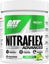 GAT SPORT Nitraflex 高级工作前粉,增加血流,靴子力量和能量,提高锻炼性能,无油菜(绿色苹果,30种服务)