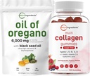 Oregano软胶的微成份油 6 000 mg Pervice & Multi Collagen Peptides Gummys Bundle Pack → 4X 强卡瓦罗尔和Thymoquinon → 类型 I,II,III,V,X 蛋白质
