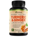 自然基土图尔克和姜汁补充剂 - 配有 Curcumin, Apple Cider Vinegar & BioPerine Black Pepper 提取剂 - 95% Curcuminoids - 120 Capsules