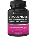 D Mannose Capsules 配有 600 mg D-Mannose Power Per Cap - 配有添加的 Cranberry 和 Dandelion 提取器在Bladder, Urinary Tract 和 UTI 支持中的援助 - 120 Veggie Caps