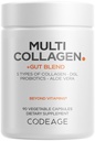 编码多Collagen + Gut Blend 补充剂 - 消化性Probiotics, DGL Licorice, Aloe Vera, 有机胡椒薄荷叶, 滑石精灵 - 水解波维纳 Collagen Pills - 非GMO - 90 Capsules