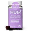 HUM Calm Ashwagandha Gummys for Women and Men, L-Theannine Ashwagandha 每日放松和清晰支持的补编, 维根快速代理Gummy公式, 混合Berry Flavor, 60 Gummys