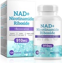 NAD 男女补充——利波索马尔·尼科蒂纳米德·里博赛德,Quercetin,NAD+ 补充Resveratrol 910mg - 支持肌肉,脑,能量,120卡普尔