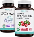 省下4美元(12%关闭) - Mind & Body Bundle - Organic Cranberry Community(50:1 Community - 等于25,000mg of Fresh Cranberry)和Organic Lions Mane(10:1 提取 - 等于10,000mg of mushrooms)