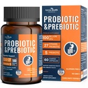 100亿男、女Probiotics 27 Strains 5 Gut 消化和免疫健康有机预生,支持痢疾毒气 Bloating,Non-GMO,零填充器 – 在美国制造 QX60 Caps